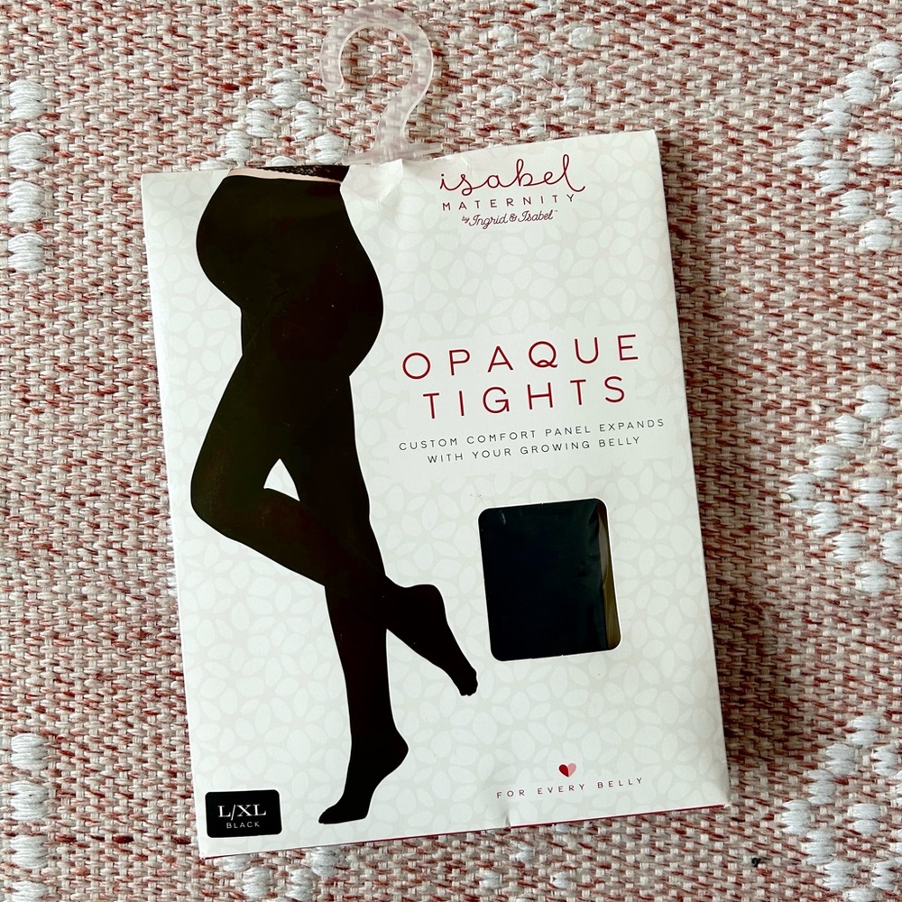Isabel Maternity by Ingrid & Isabel Maternity Opaque Tights, Black, L/XL